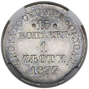 15 kopějek = 1 zlotý 1837 MW, Varšava