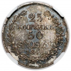 25 kopecks = 50 pennies 1848 MW, Warsaw