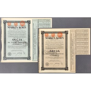 MARKUS KOHN Tschenstochauer Wollspinnerei, Em.1 und 2, 1.000 £ 1931 (2Stk)