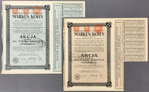 Przędzalnia Wełny Czesankowej MARKUS KOHN, Em.1 i 2, 1.000 zł 1931 (2szt)