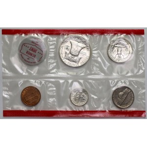 USA, 1963 ročná sada - od 1 centu po 1/2 dolára - Denver Mint