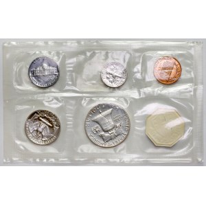 USA, 1963 ročná sada - od 1 centu po 1/2 dolára - Philadelphia Mint