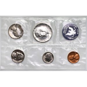 USA, 1965 Jahressatz - von 1 Cent bis 1/2 Dollar
