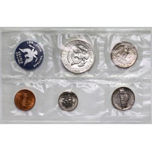 USA, 1965 ročná sada - od 1 centu po 1/2 dolára