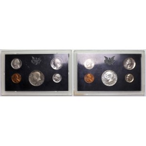 USA, 1970-1972 Jahressätze - von 1 Cent bis 1/2 Dollar, Los (2Stück)