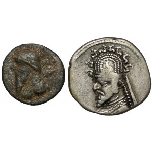 Parthia, drachm and bronze, lot (2pcs)