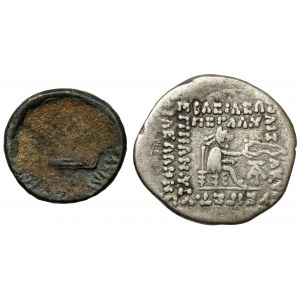 Parthia, drachm and bronze, lot (2pcs)
