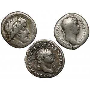 Republika, Tytus i Hadrian, zestaw denarów (3szt)