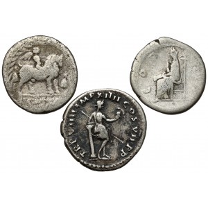 Republika, Tytus i Hadrian, zestaw denarów (3szt)