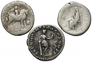 Republik, Titus und Hadrian, Satz Denare (3 Stück)