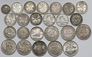 England, Canada and Australia, lot of 24 - mostly silver