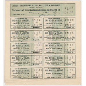 KAROL MACHLEJD Priemyselné závody, 10x 1 000 mkp 1921