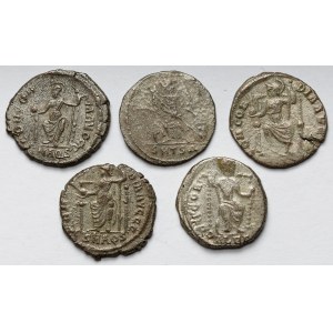 Silvered follis, lot (5pcs)