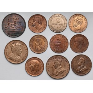 Svět, měděné mince 1808-1934, šarže (11ks)