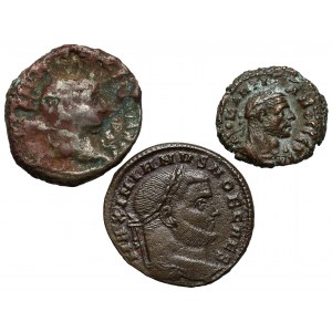 Římská říše, sada mincí a bronzových mincí (3ks)