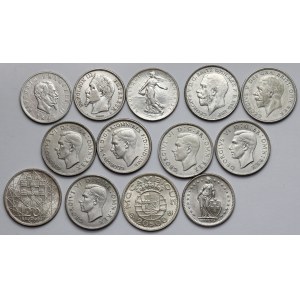 Europa und Australien, Lot von 13 Münzen - meist Silber