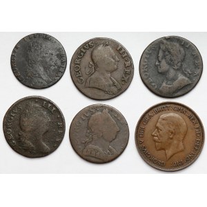 Anglicko, bronzové mince 1749-1936