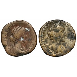 Antoninius Pius and Lucilla, Sestertius, lot (2pcs)