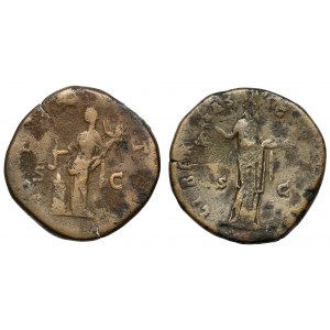 Antoninius Pius i Lucilla, Sesterce, zestaw (2szt)