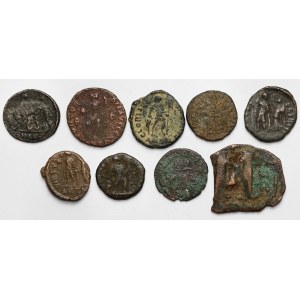 Římská říše, sada follis + Augustus III Sas, šelak (9ks)
