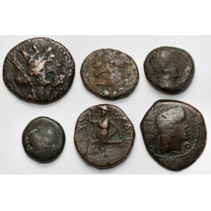 Greece, bronze coins, lot (6pcs)