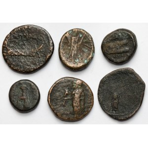 Greece, bronze coins, lot (6pcs)
