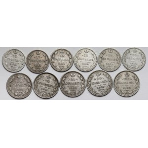 Russia, 15-20 kopecks 1860-1865, lot (11pcs)