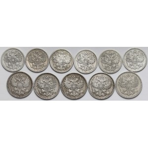 Russia, 15-20 kopecks 1860-1865, lot (11pcs)