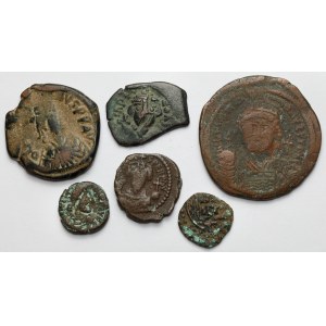 Byzancia, sada bronzových mincí (6 ks)