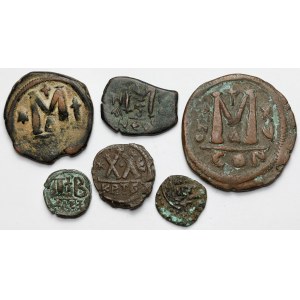Byzanc, sada bronzových mincí (6ks)