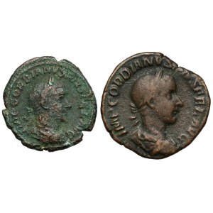 Gordian III (238-244 n.e.) Sesterc i As, zestaw (2szt)