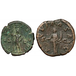 Gordian III (238-244 n.e.) Sesterc i As, zestaw (2szt)