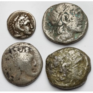 Grecja, Egipt ptolemejski, Tetradrachma i Aleksander III, Drachma, zestaw (4szt)