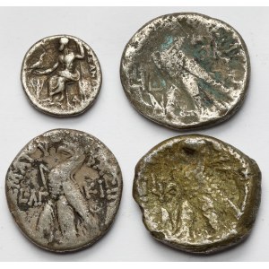 Grécko, Ptolemaiovský Egypt, Tetradrachma a Alexander III, Drachma, sada (4ks)