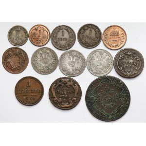 Österreich-Ungarn, Posten von 13 Münzen
