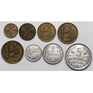 Lithuania, 1 centas - 5 litai 1925, lot (8pcs)