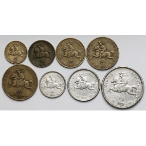 Lithuania, 1 centas - 5 litai 1925, lot (8pcs)