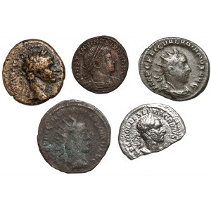 Cesarstwo Rzymskie, zestaw monet srebrnych i brązowych (5szt)