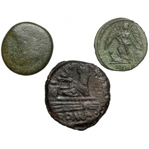 Republika i Cesarstwo, zestaw monet (3szt) - w tym Semis