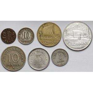 Estonia, lot of 7 coins 1922-1934