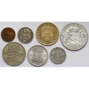 Estland, Posten von 7 Münzen 1922-1934