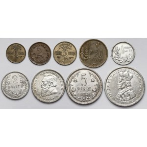 Litva, 1 centas - 10 litu 1925-1936, šarže (9ks)