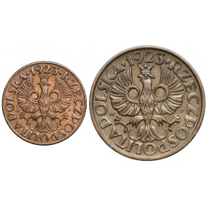 1 and 5 pennies 1923, set (2pcs)