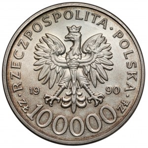100,000 zloty 1990 Solidarity - variety C