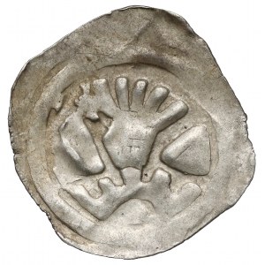 Rakousko, Ottokar II (1260-76) Pfennig, Graz - přilba mezi štíty