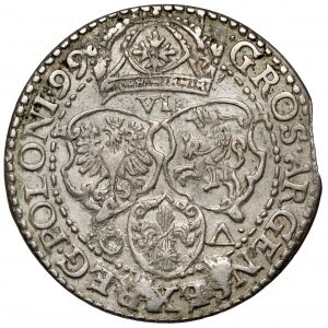 Zikmund III Vasa, malborkský šestipence 1599 - velká hlava - vzácné