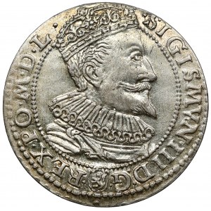 Zikmund III Vasa, malborský šestipence 1596 - velmi pěkný