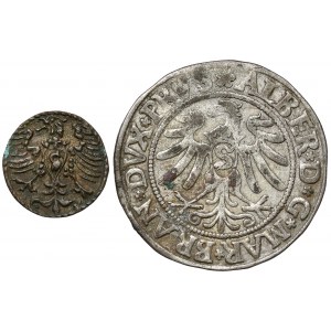 Preußen, Albrecht Hohenzollern und Friedrich, Königsberg Denar und Pfennig, Satz (2St.)