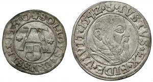 Prusy, Albrecht Hohenzollern, Szeląg 1550 i Grosz 1542, zestaw (2szt)