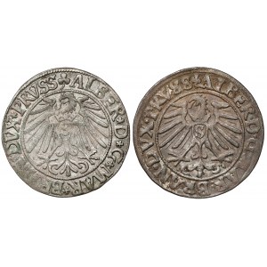 Prusy, Albrecht Hohenzollern, Grosz Królewiec 1543-1550, zestaw (2szt)